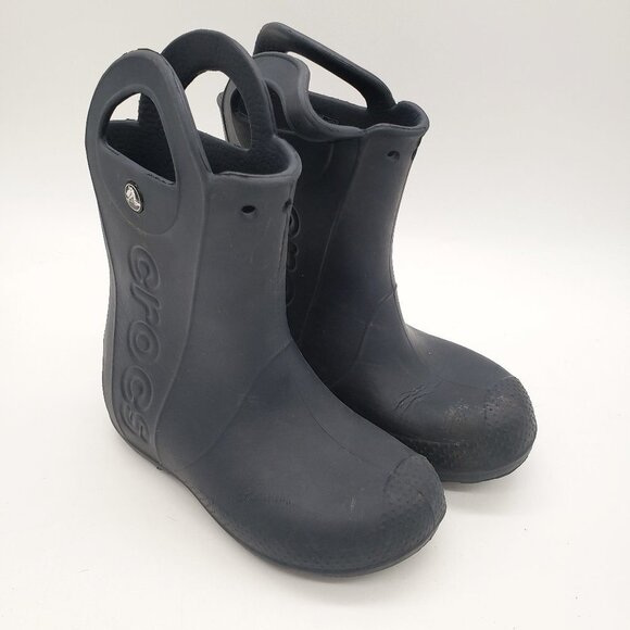 CROCS Kids Handle It Waterproof Boots Children’s size 13 Girls Boys Dark Blue - Picture 1 of 7